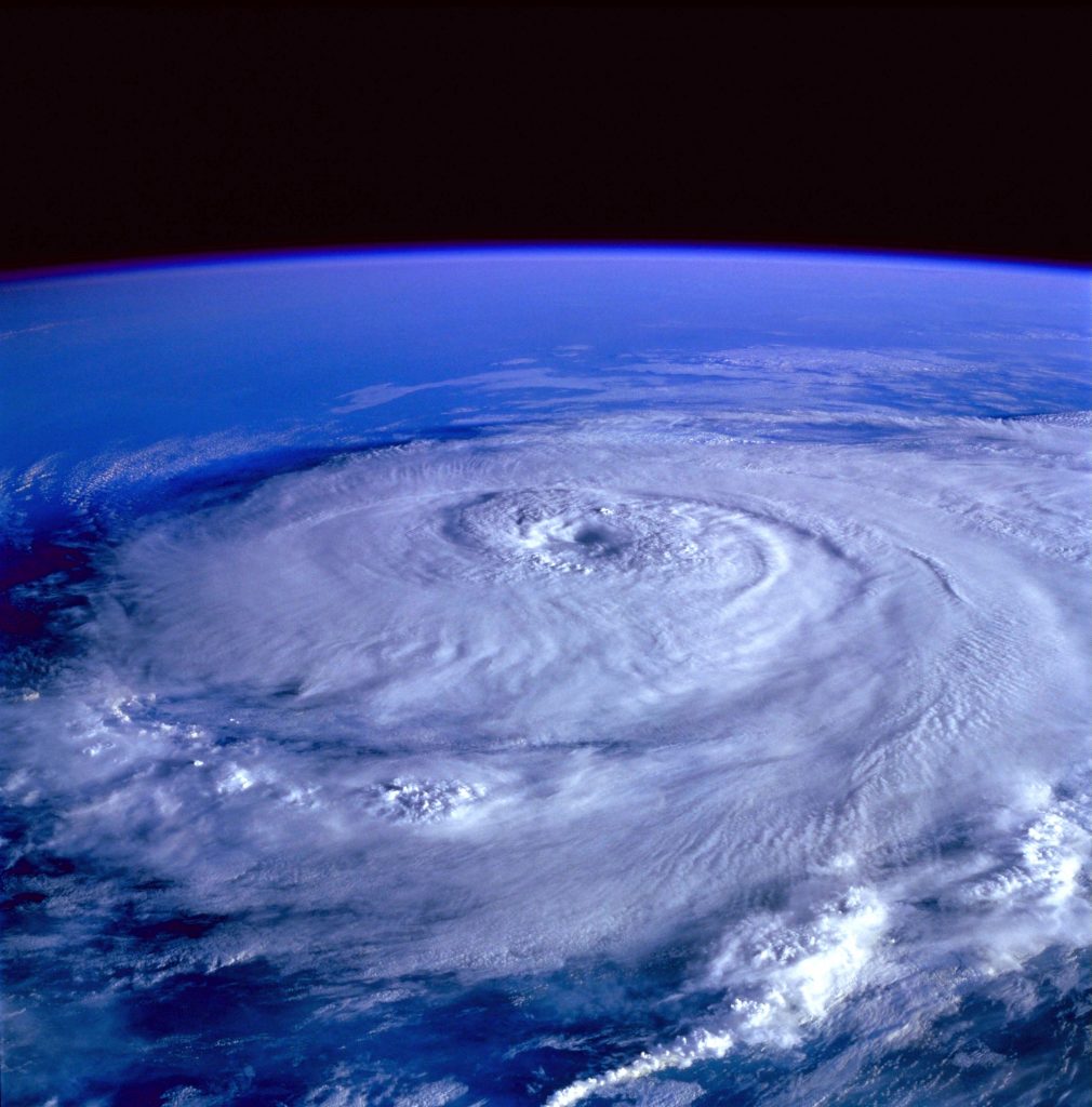 View of a hurricane from space