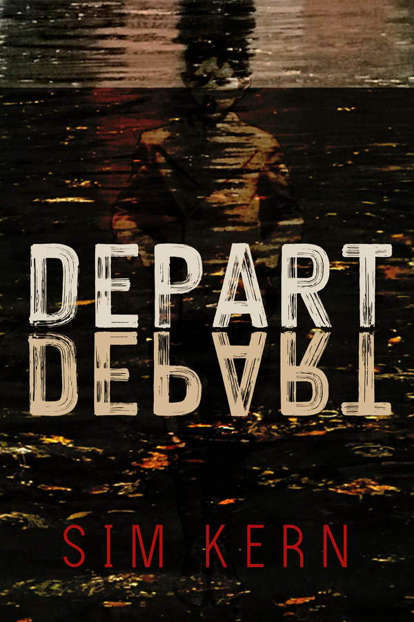 Cover of Sim Kern's DEPART, DEPART! featuring a boy submerged in floodwaters.