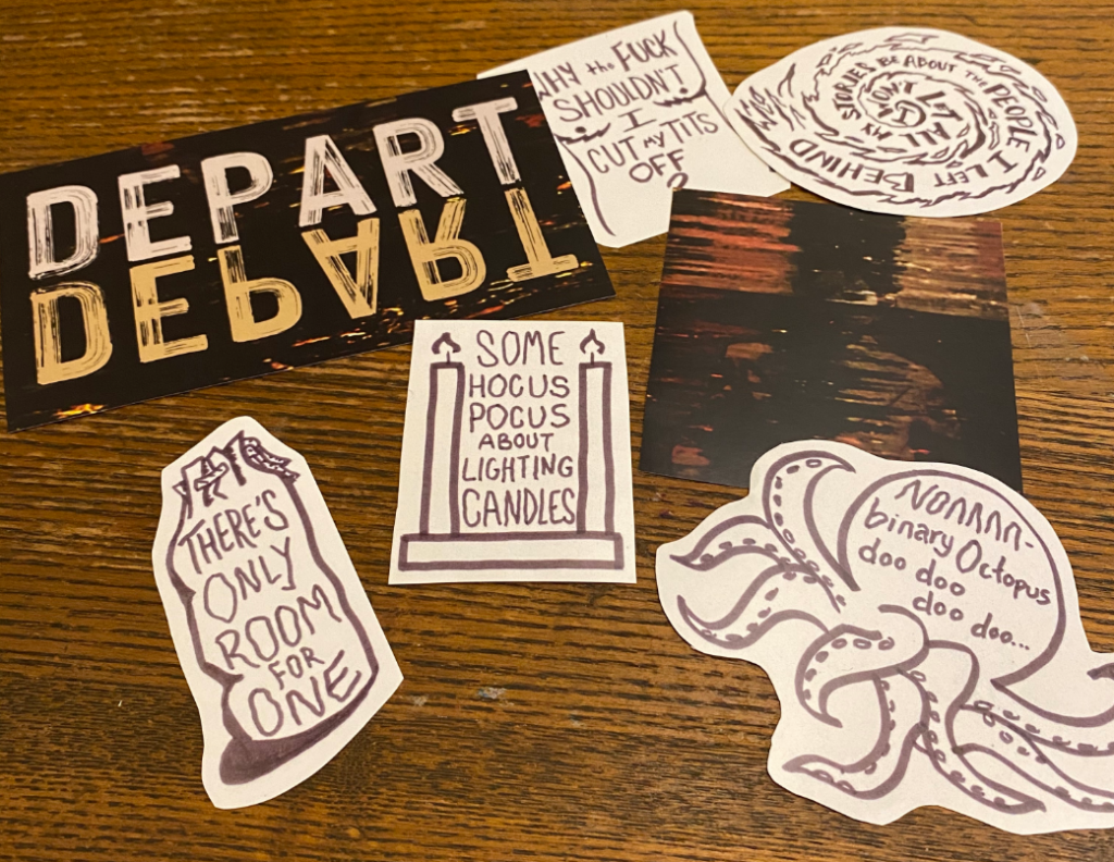 Photo of Sim Kern's DEPART, DEPART! sticker pack