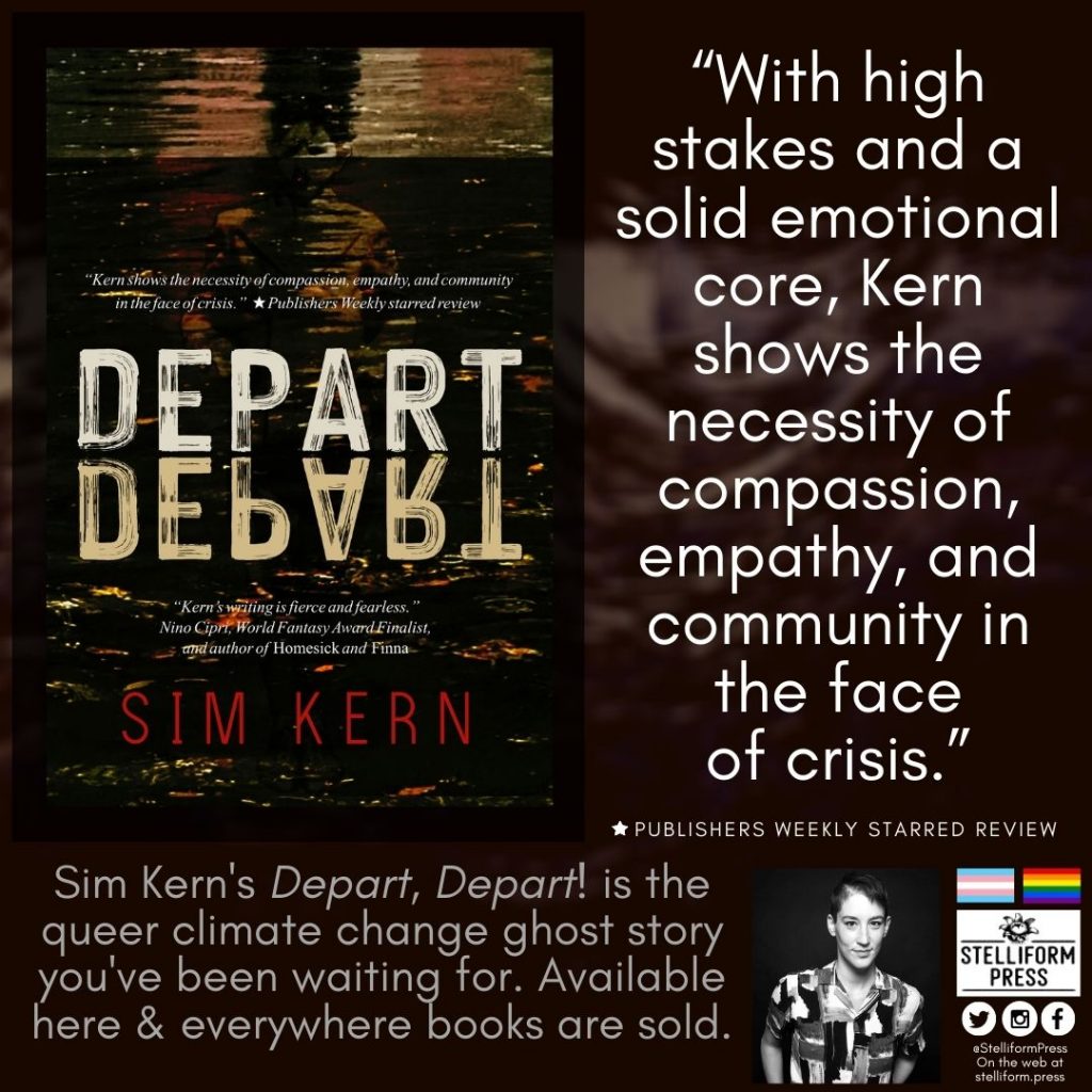 Sim Kern Depart Depart Publishers Weekly review poster